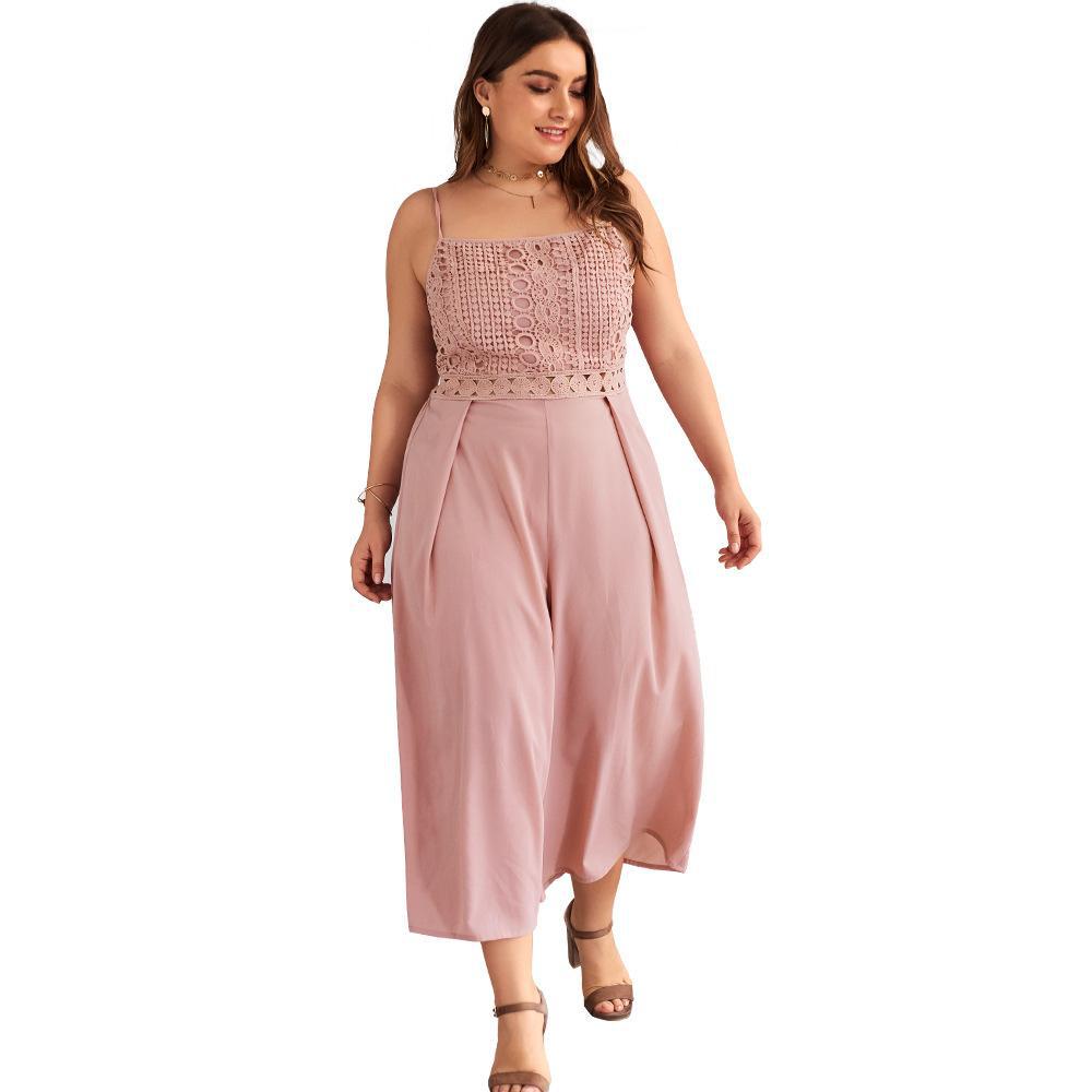 .Plus Size Jumpsuit Women Summer Loose Pants