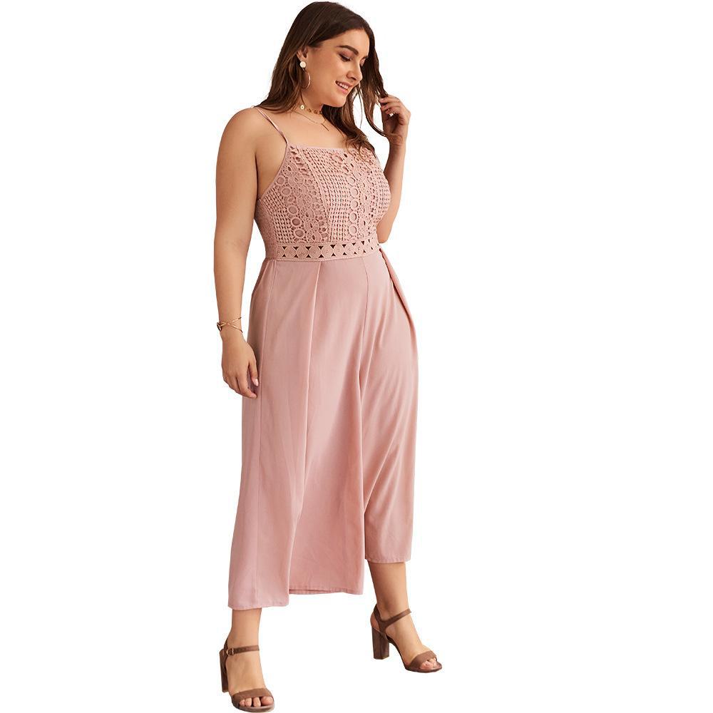 .Plus Size Jumpsuit Women Summer Loose Pants