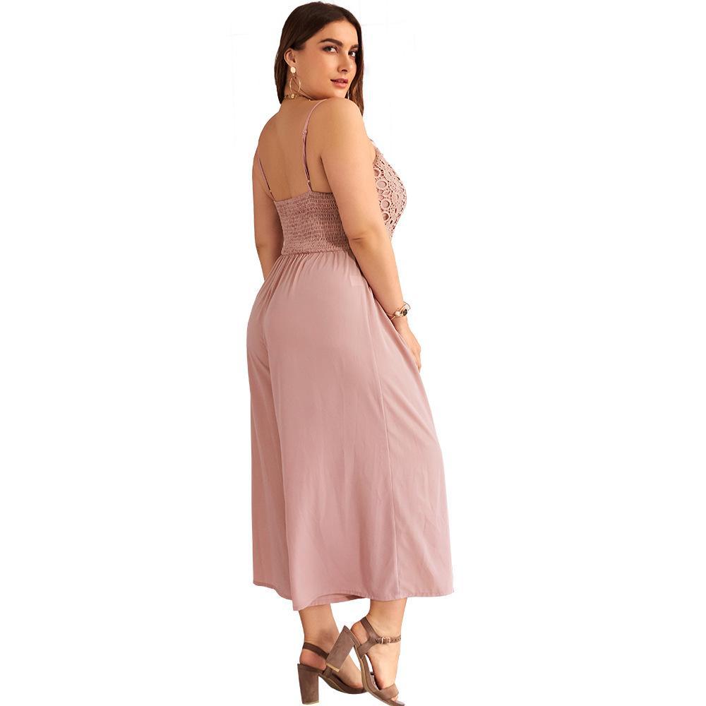 .Plus Size Jumpsuit Women Summer Loose Pants