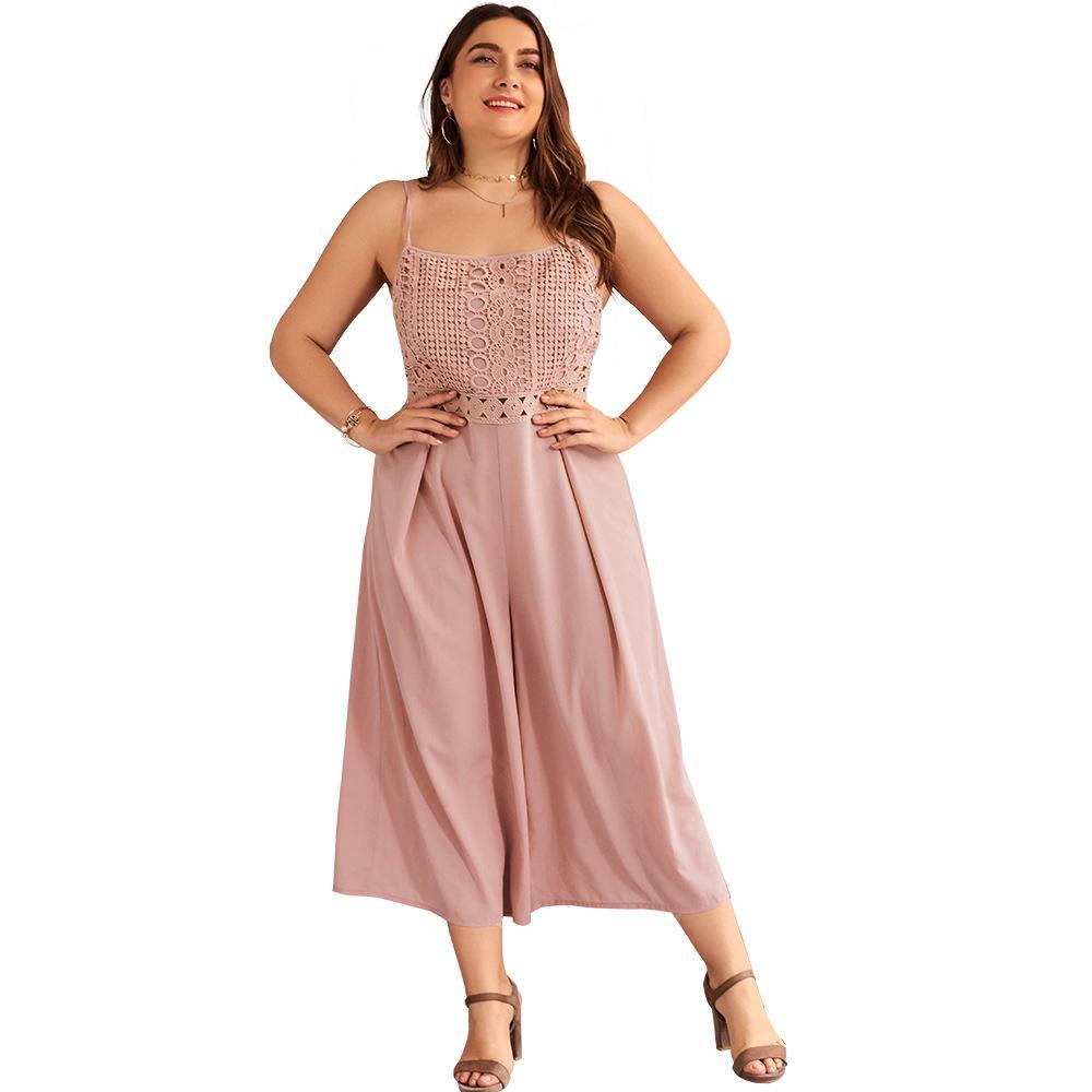 .Plus Size Jumpsuit Women Summer Loose Pants