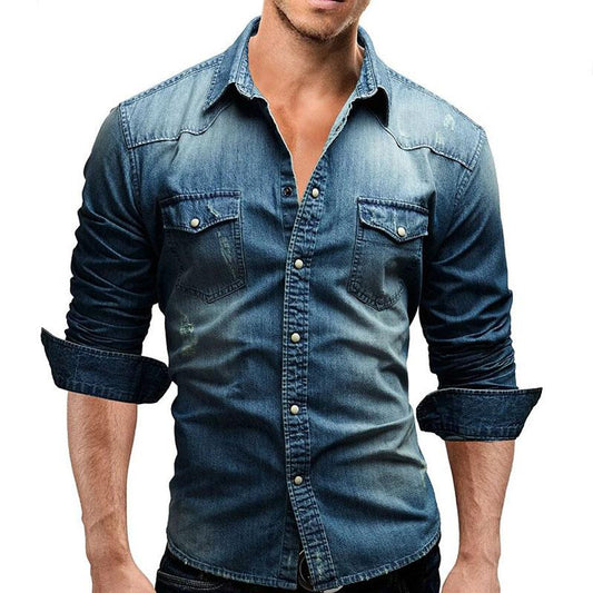 Men Shirt Brand Male Long Sleeve Shirts Casual Solid Slim Fit