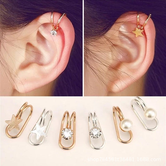 Fashion Jewelry Pearl Stud U-Shaped Clip Without Ear Hole And Ear Bone Clip Female