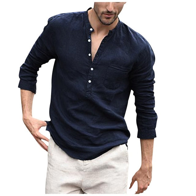Plaid Collar Tops Turn Down Men Shirts Clothing