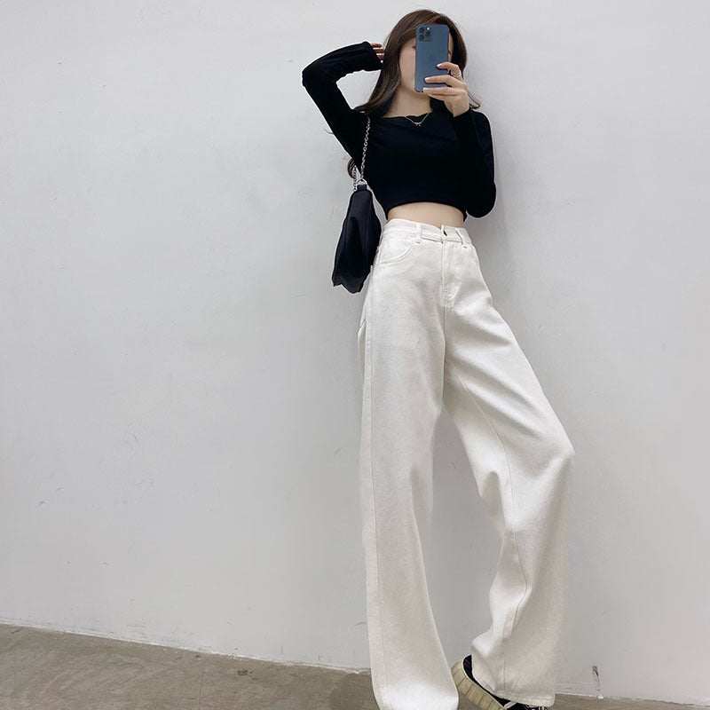 Loose Casual Pants White Jeans Women Trousers