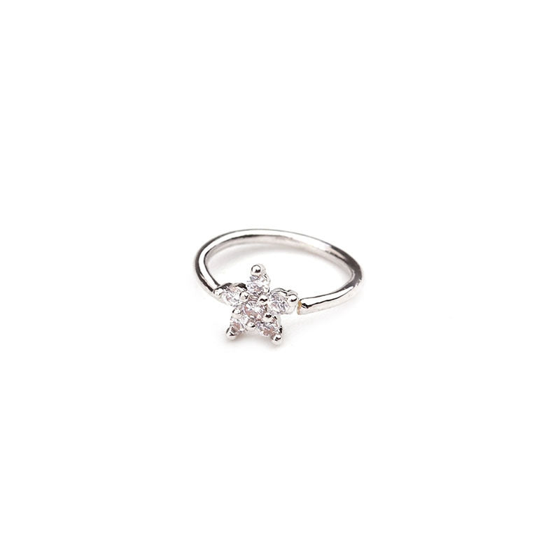 Nose Piercing Body Jewelry Ring Tiny Flower Helix