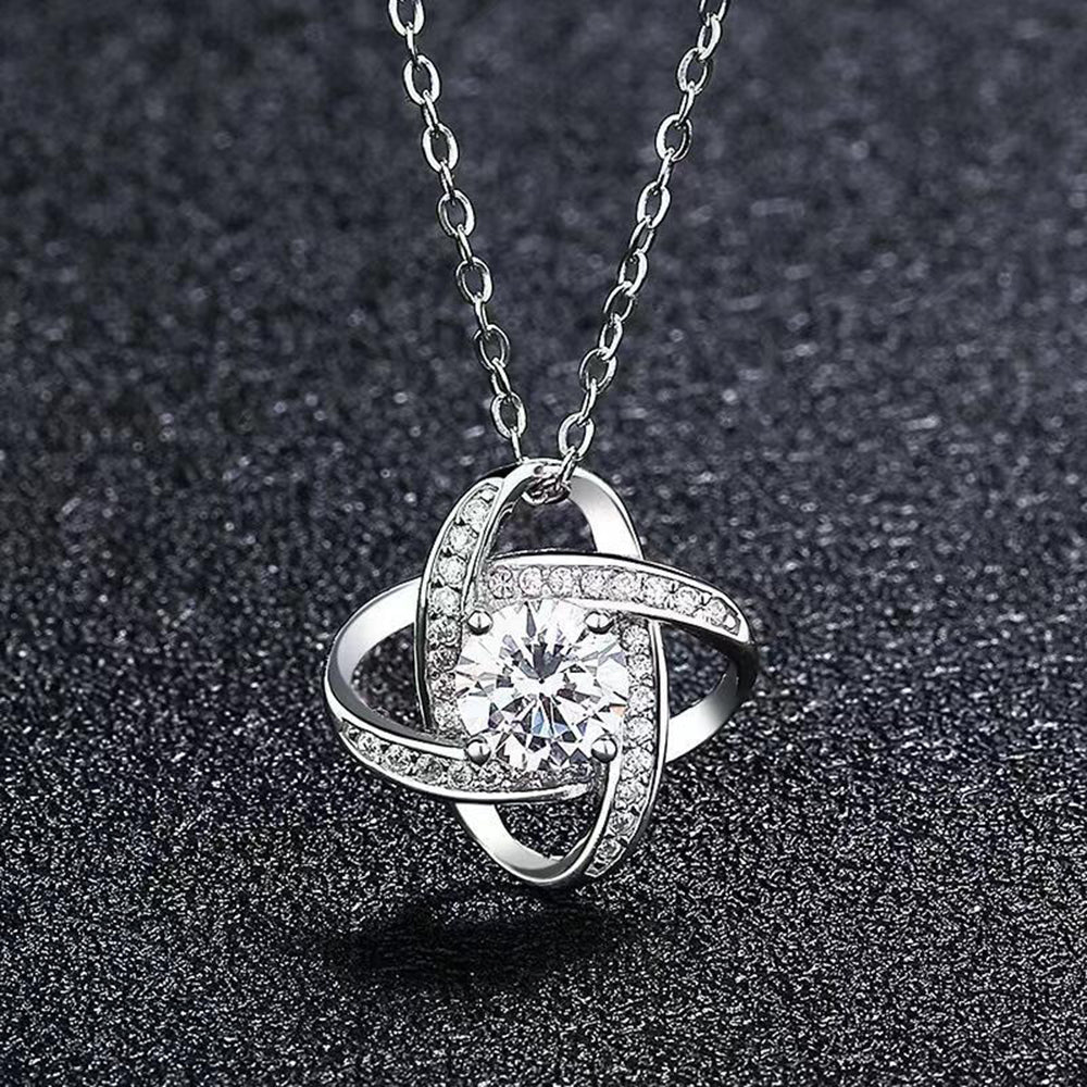 Four Leaf Clover Zircon Necklace Earrings Crystal Love Necklaces For Women