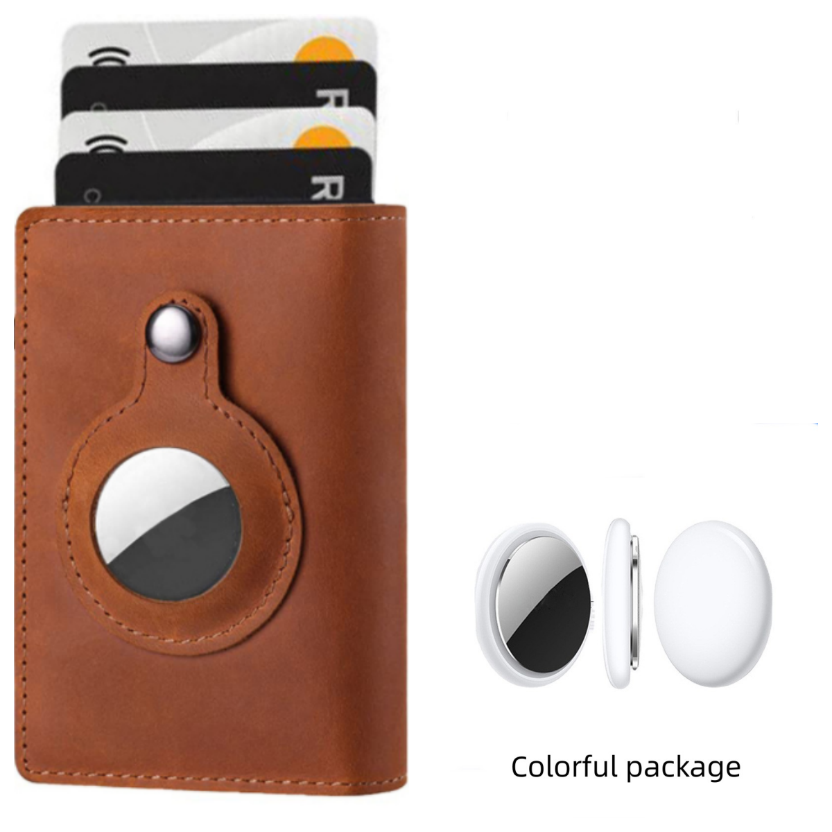 Anti Theft Bullet Card Bag Multi-functional Rfid Card Holder Men's Leather Slim Wallets