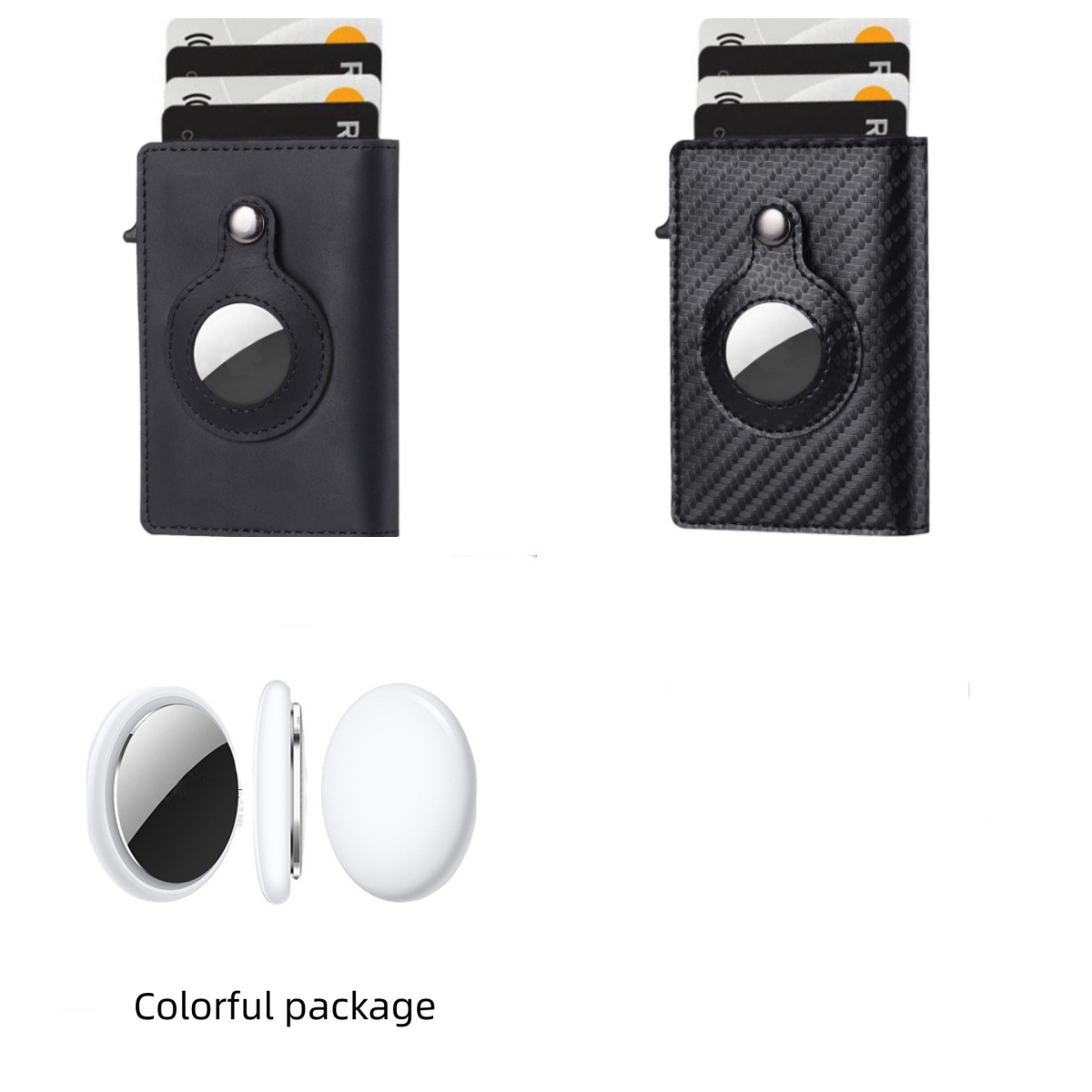 Anti Theft Bullet Card Bag Multi-functional Rfid Card Holder Men's Leather Slim Wallets