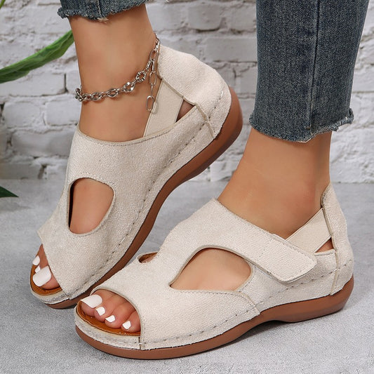 Casual Sandals Summer Shoes For Women Low Heels Velcro Shoes