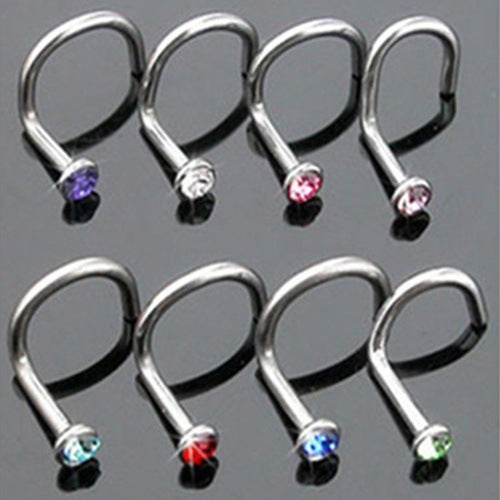 Stainless Steel Diamond Nose Ring Prickly Jewelry