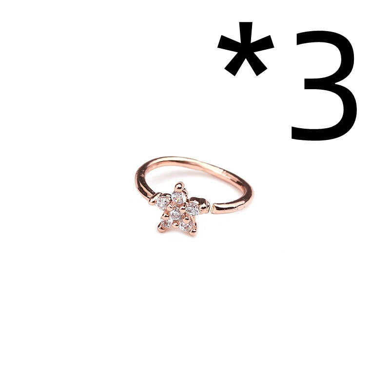 Nose Piercing Body Jewelry Ring Tiny Flower Helix